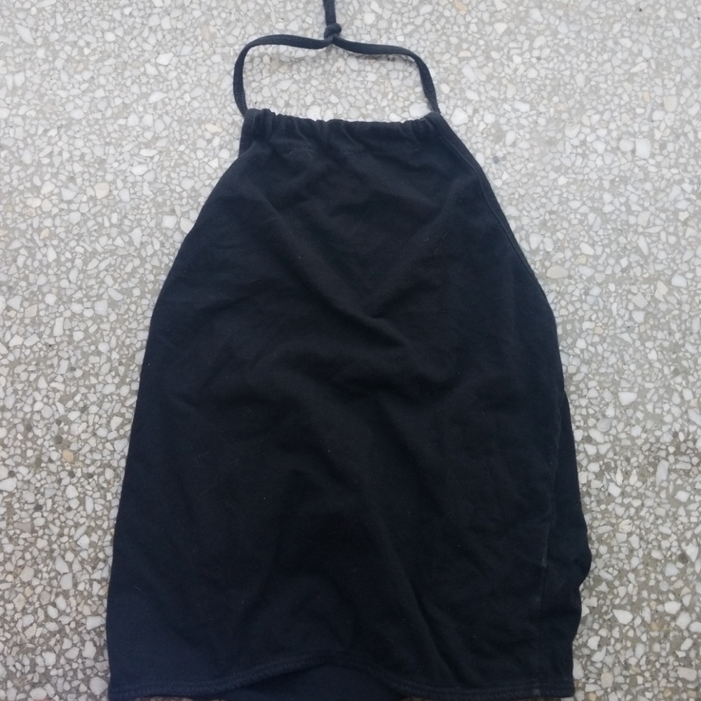 Plain black crop top